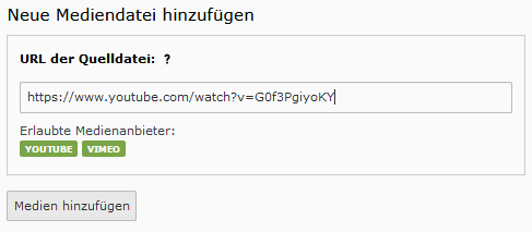 TYPO3 - neue Mediendatei hinzufügen